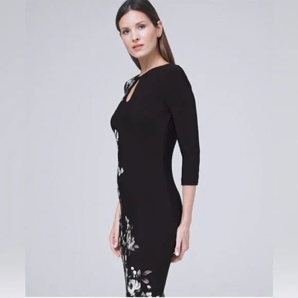 white house black market reversible dress White House Black Market Green Wisteria Floral Reversible Halter Dress –  Recycled Threads main image 0
